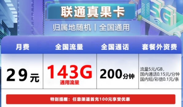 有沒有既有流量又包含語音的流量卡套餐 聯通29元143G流量+200分鐘語音通話上網卡