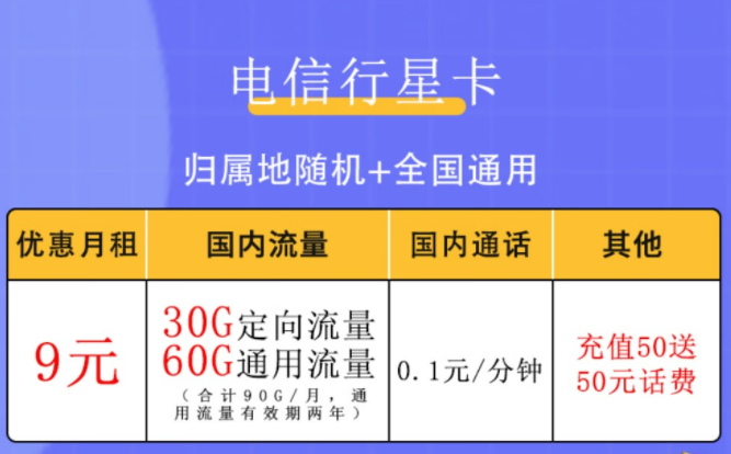 個人購買流量的激活方式有哪些？電信行星卡、昌榮卡優惠套餐最低9元