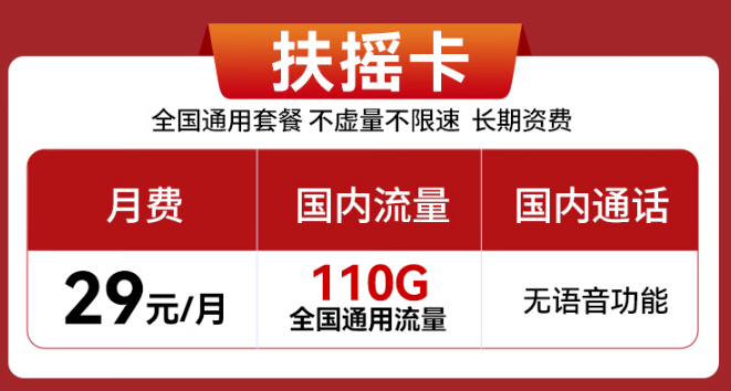 實(shí)惠好用的流量卡推薦！29元110G、29元100G通用流量卡！